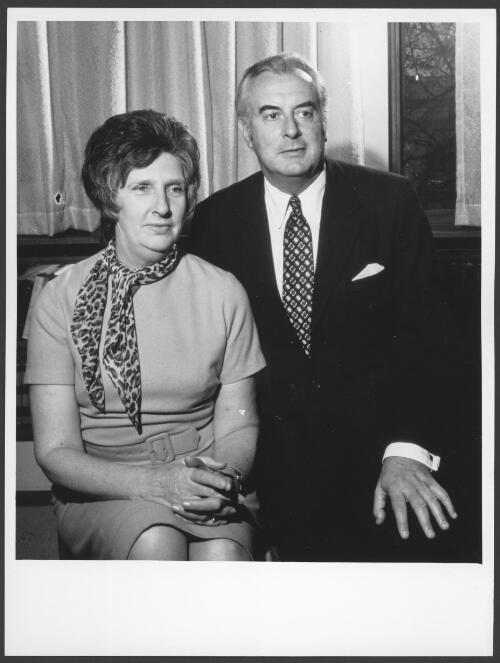 Mr Edward Gough Whitlam, Leader of the Oppposition in the House of Representatives with his wife Margaret [picture] / Australian Information Service