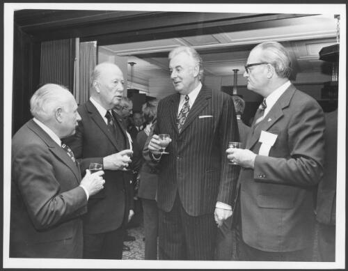 Mr [Edward Gough] Whitlam, (second from the right) meets Federal Republic of Germany's delegation [picture] / Australian Information Service photograph by Norman Plant