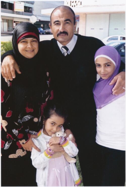 Maha and Mamdouh Habib with their two daughters, May 2005 [picture] / John Immig