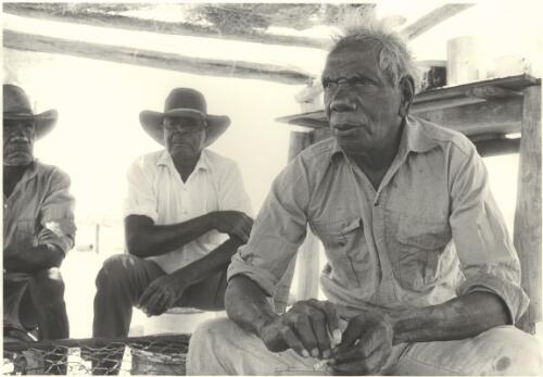 Vincent Lingiari at Wattie Creek [(Daguragu), Northern Territory] when they had water on tap, 1977 [picture] / Michael Jensen