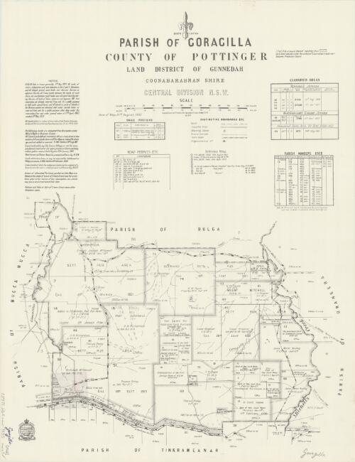 Parish of Goragilla, County of Pottinger [cartographic material] : Land District of Gunnedah, Coonabarabran Shire, Central Division N.S.W. / compiled, drawn and printed at the Department of Lands, Sydney, N.S.W