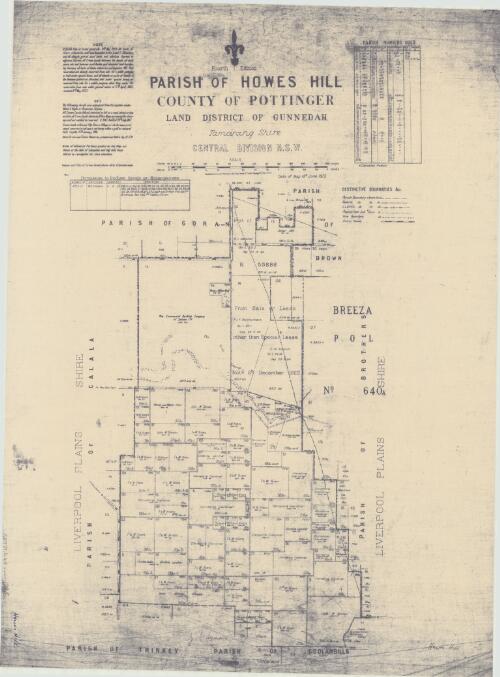 Parish of Howes Hill, County of Pottinger [cartographic material] : Land District of Gunnedah, Tamarang Shire, Central Division N.S.W. / compiled, drawn and printed at the Department of Lands, Sydney, N.S.W