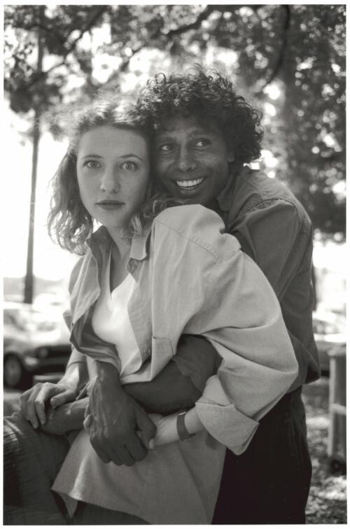 Cate Blanchett & Ernie Dingo, Actors, Heartland set, Brooklyn, New South Wales, 1994 [picture] / Juno Gemes