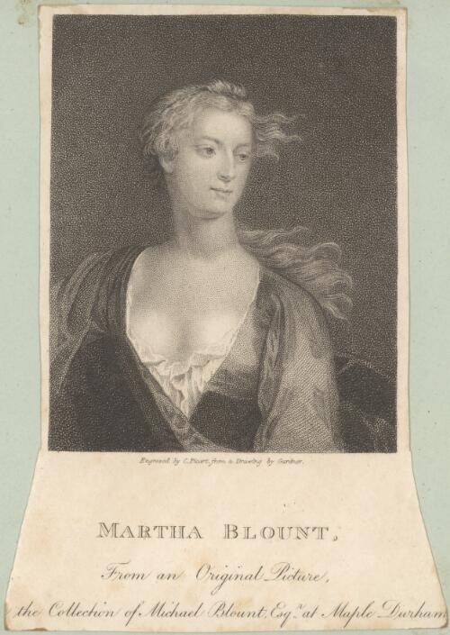 Martha Blount, from an original picture [in] the collection of Michael Blount Esq. at Maple Durham [picture] / drawn by Gardner; C. Picart