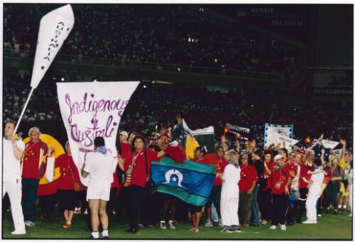 The Australian team at the opening ceremony of the Sydney Gay Games, 2002 [picture] / C. Moore Hardy