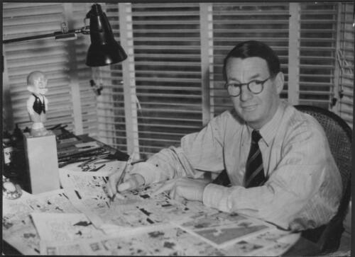 Portrait of cartoonist Jim Bancks [picture] / Australian Information Service photograph