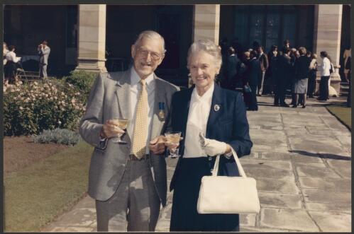 Ernest Crome with his wife at Government House, Sydney, 1984 [picture]/ Identity Studio