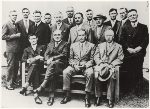 [Portrait of the Bruce-Page Ministry[?] with Stanley Melbourne Bruce seated, third from left and Sir Earle Page standing, third from left] [picture]