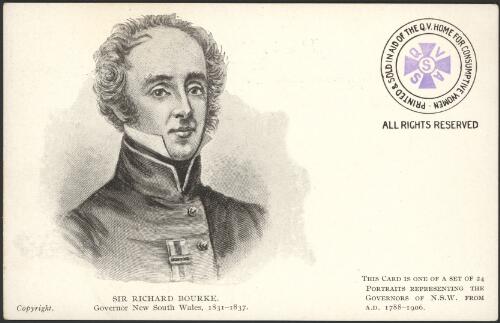 Postcard portrait of Sir Richard Bourke [picture]