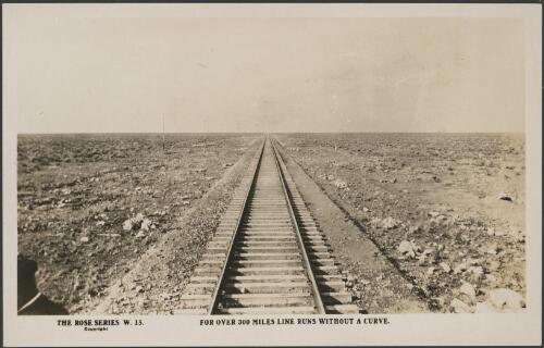 For over 300 miles, line runs without a curve, Trans-Australian Railway, ca. 1917 [picture]