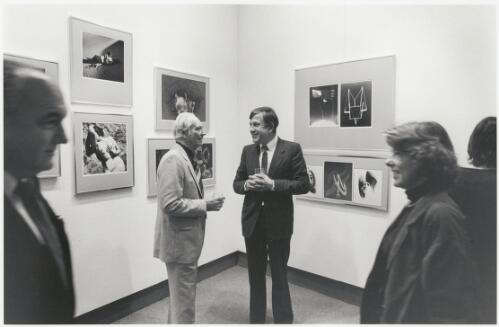 Max Dupain at his retrospective exhibition, Australian Centre for Photography, Paddington, New South Wales, 6 August 1987 [picture] / Raymond de Berquelle