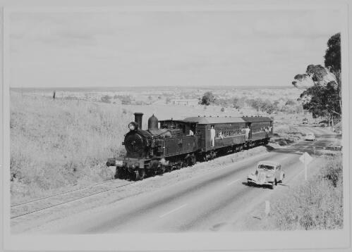 Camden line 30 Class Locomotive number 3140 near Cambelltown, New South Wales, 1962 [picture]