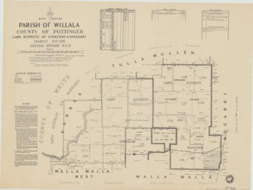 Parish of Willala, County of Pottinger [cartographic material] : Land District of Gunnedah & Narrabri, Namoi Shire, Central Division N.S.W. / compiled, drawn and printed at the Department of Lands, Sydney N.S.W