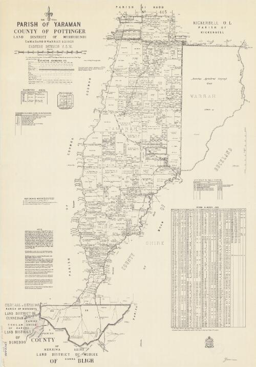 Parish of Yaraman, County of Pottinger [cartographic material] : Land District of Murrurundi, Tamarang & Warrah Shires, Eastern Division N.S.W. / compiled, drawn and printed at the Department of Lands, Sydney, N.S.W