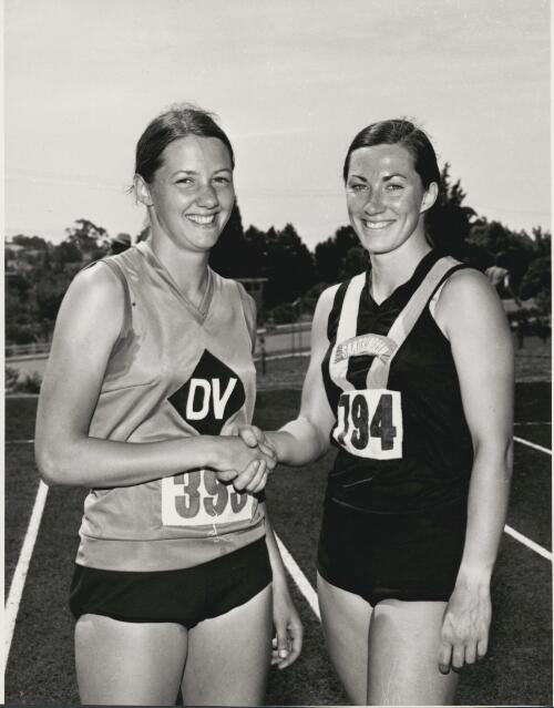 Australian athletes Sue Scott, left and Sally Moir 1973 [picture]