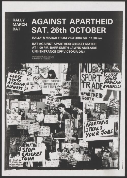 Rally march bat against apartheid Sat. 26th October