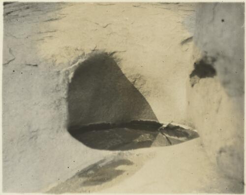 A rock hole with the only water in the region of the Everard Ranges, Central Australia, 1913 [picture] / S.A. White