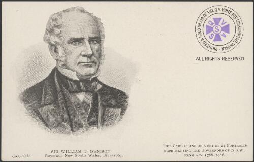 Postcard portrait of Sir William T. Denison, Governor of New South Wales, ca. 1906 [picture]