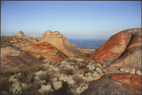 Granite boulders and sea kayak, Trousers Point, Flinders Island, 2007 [picture] / Bob Brown
