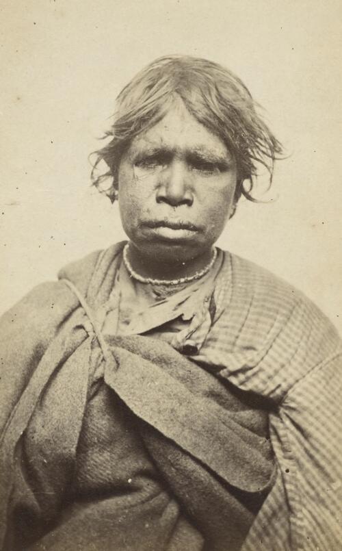 Wurundjeri woman, ca. 1867 [picture] / Enrico Hillyer Giglioli