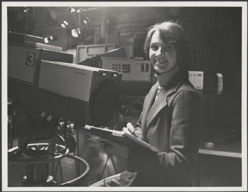 Mickie de Stoop in the studios of GTV-9 in Melbourne, 1975 [picture] / Australian Information Service photograph by Terry Rowe