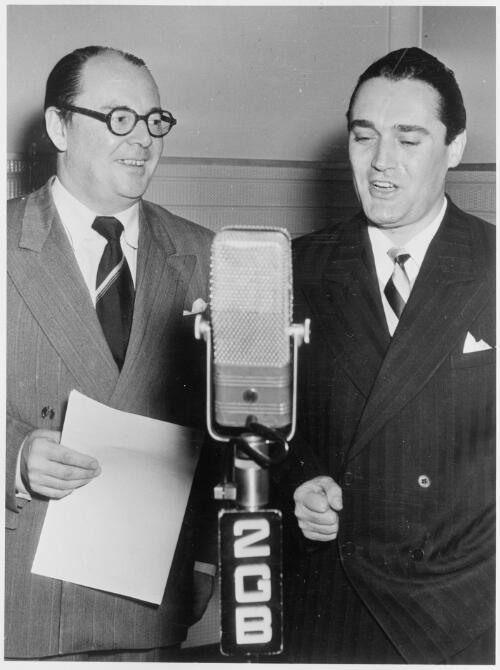 Portrait of John Dease interviewing Gino Mattera, 1953 [picture]