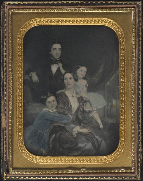 Photograph of a painting depicting a family, Hobart, ca. 1855 [picture] / George Cherry