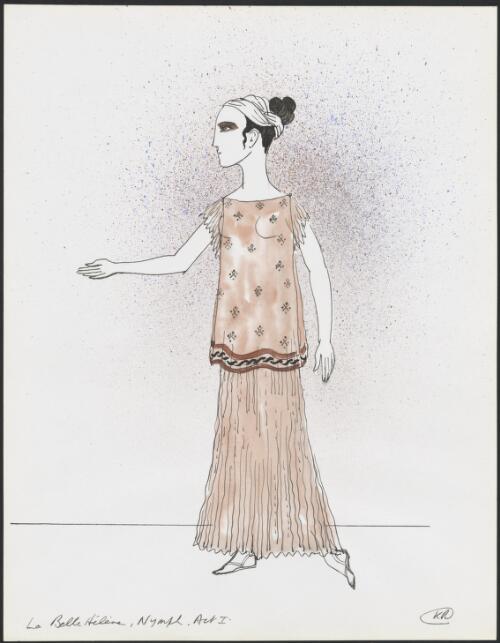 Costume design for Nymph in the Victorian State Opera production of La Belle Hélène, Act I, at the Princess Theatre, Melbourne, March 1977 [picture] / Kenneth Rowell