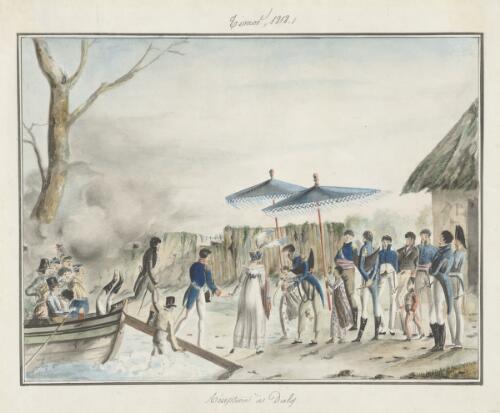 Réception à Diely, Timor, 1818 [picture] / Jacques Arago