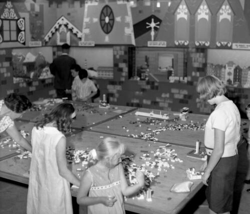 Lego display in the Farmer's city department store, Sydney, 12 January, 1966 [picture] / Ern McQuillan