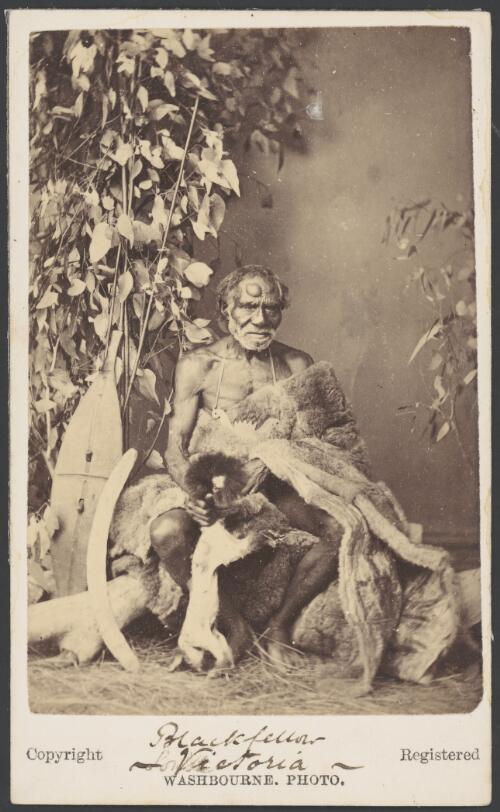 King Billy of the Barwidgee people, Victoria, ca. 1866 [picture] / Washbourne Photo