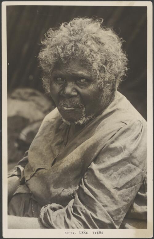 Portrait of Kitty at the Lake Tyers Mission, Lake Tyers, Victoria, ca. 1905 [picture] / Douglas McNaughton