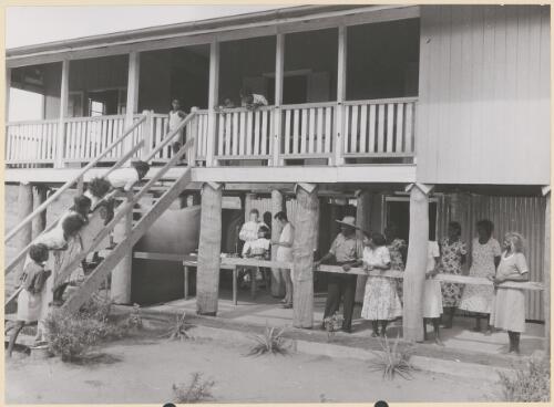 Dentist operating below village hospital at Bamaga Village, Cape York Peninsula, Queensland, July 1953 l [picture] / Neil Murray