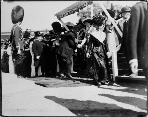 Lord and Lady Denman greeting guests at the Canberra naming ceremony, 12 March 1913, 1 [picture]