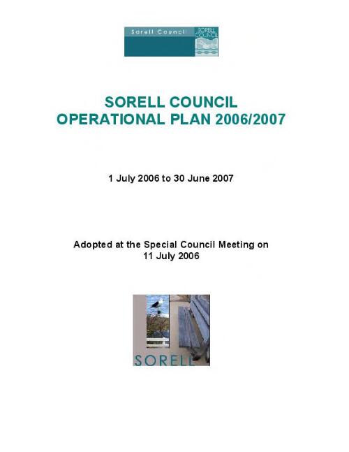 Sorell Council operational plan [electronic resource] / Sorell Council