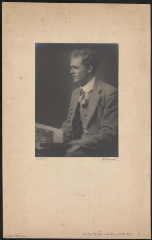 Norman C. Deck with a book, probably 1908, 2 / Harold Cazneaux