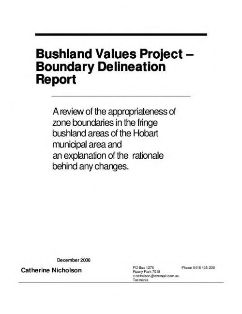Bushland Values Project [electronic resource]