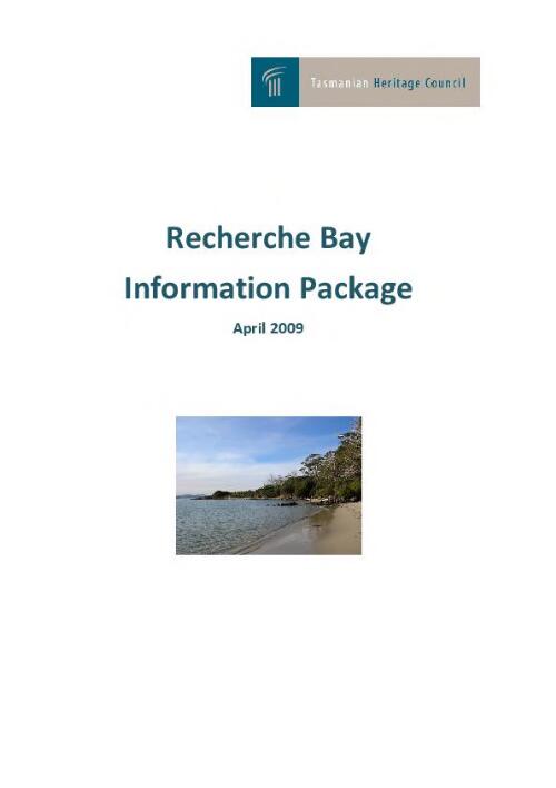 Recherche Bay information package [electronic resource] / Tasmanian Heritage Council