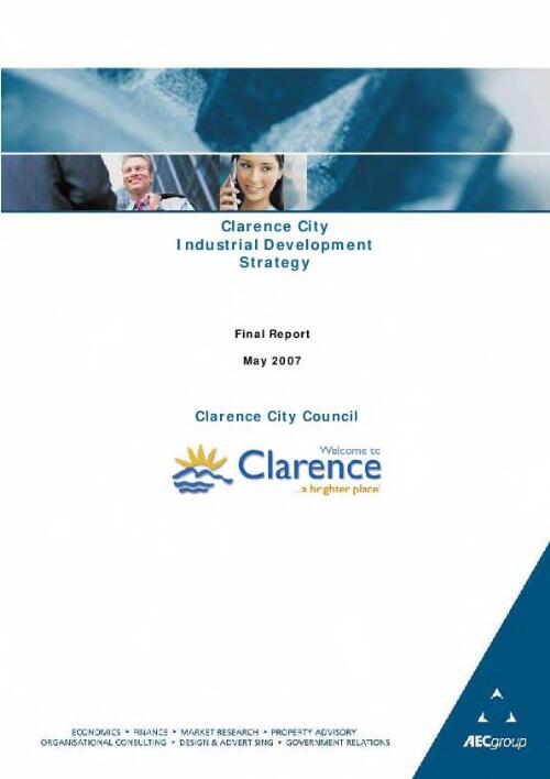 Clarence City industrial development strategy : final report / AEC Group