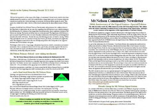 Mt Nelson Community newsletter