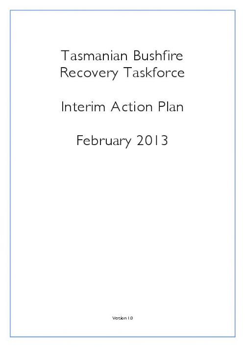 Tasmanian Bushfire Recovery Taskforce [electronic resource]
