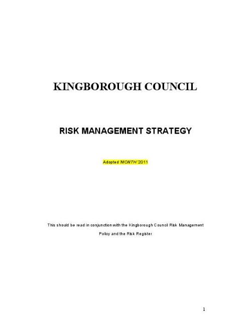 Risk Management Strategy / Kingborough Council