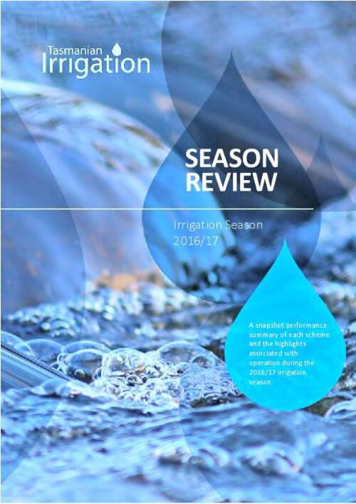 Season review : irrigation season / Tasmanian Irrigation