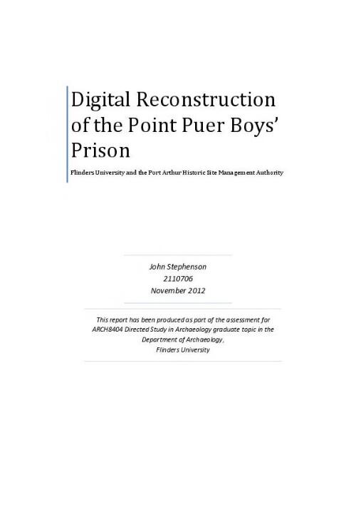 Digital reconstruction of the Point Puer boys' prison / John Stephenson
