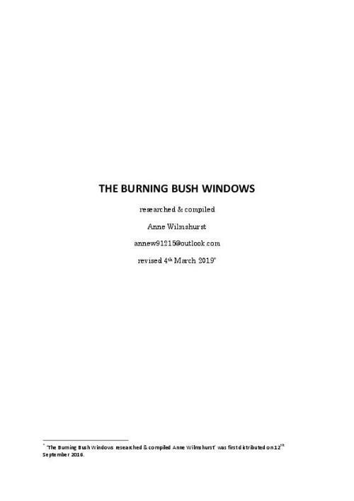 The burning bush windows / researched & compiled [by] Anne Wilmshurst