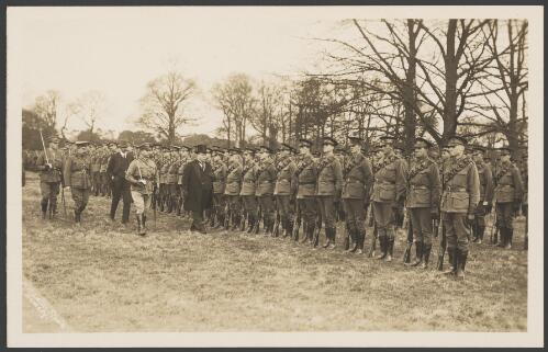Inspection of Australian troops by Sir George Reid, Romsey, England, 1 April 1915, 2 / Test Valley Studios Romsey