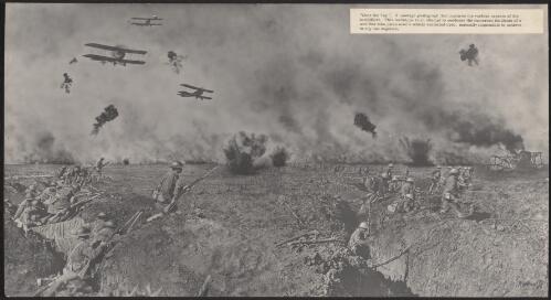 Over the top, a composite shot of a World War I battle in Ypres, Flanders, 1917 / Frank Hurley