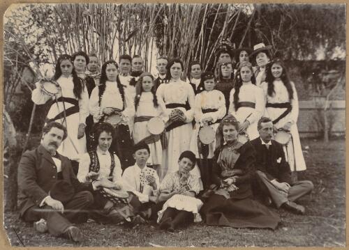 School children and teacher dressed in gypsy costume, Murrumbateman, New South Wales, approximately 1910, 1