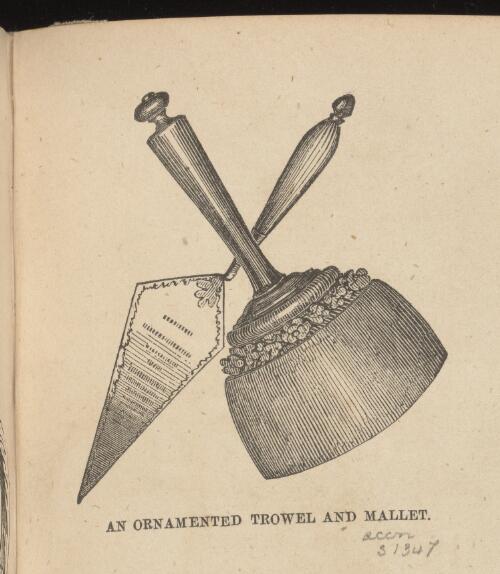 An ornamented trowel and mallet [picture]