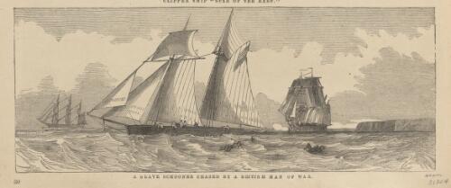 A slave schooner chased by a British man of war [picture]